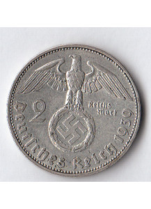 1939 - 2 Marchi argento  Paul von Hindenburg  Zecca J